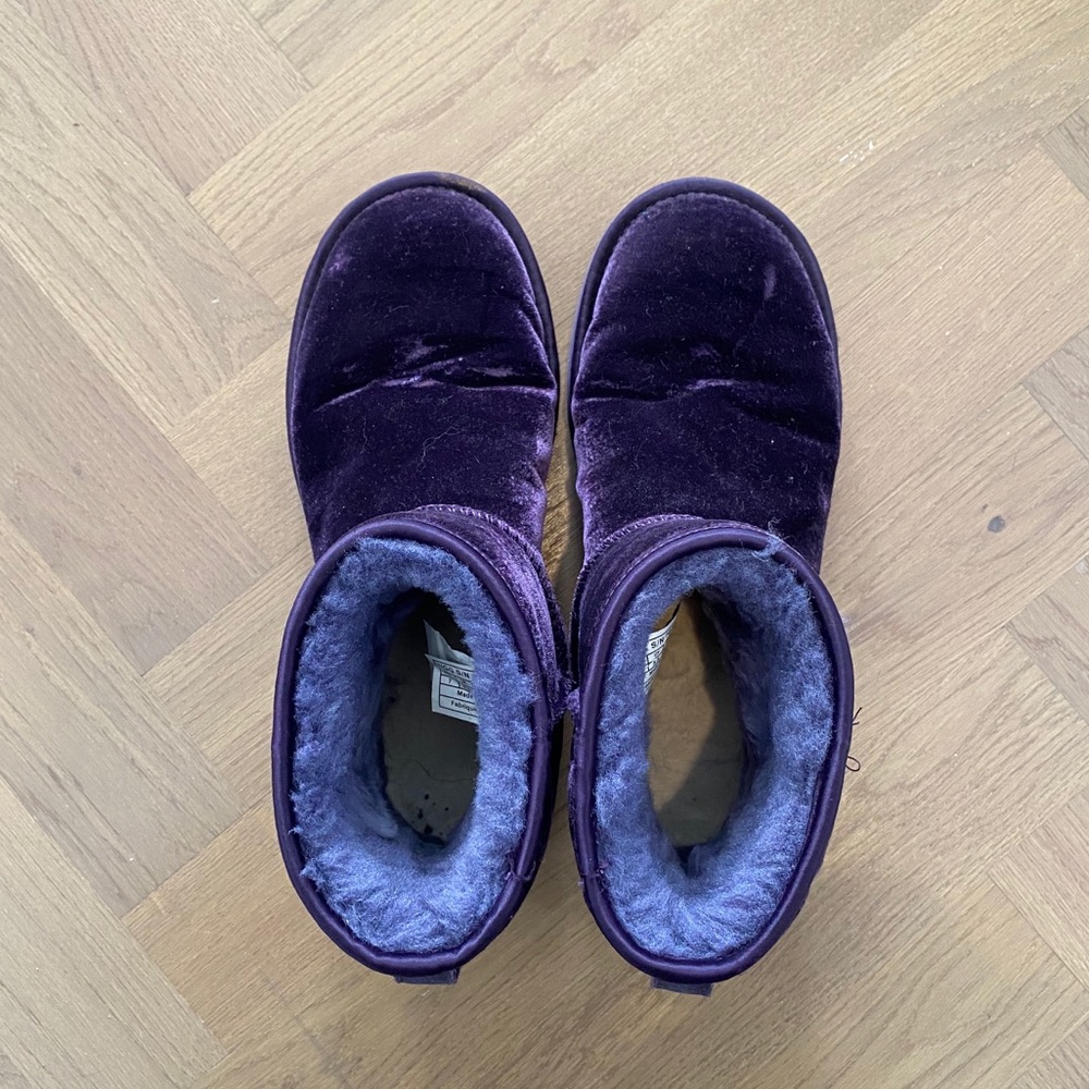 UGG Purple Velvet Boots -classic mini velvet